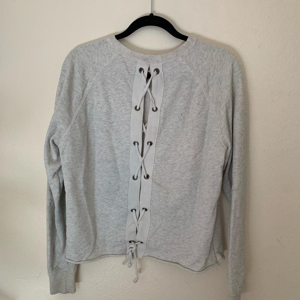 A&F lace up sweater